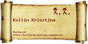 Kollin Krisztina névjegykártya